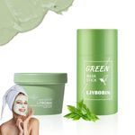 LJYBoBin Green Tea Clay Face Mask + Green Tea Mask Stick Set,Moisturizing Oil Control Green Tea Mask for All Skin Types,Deep Cleansing Mask Stick(2 Pcs)