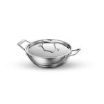 TRAMONTINA Aeion Triply 20cm/1.7L Kadai with SS 304 Lid | Healthy Non Toxic | Kadhai for Curry | Deep Fry | StirFry Cooking | Induction Friendly | Stay Cool Handle | NSF Certified | 10 Year Warranty*