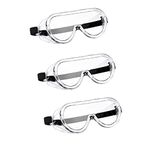 UMG(ultimate machinery & goods)® Protective Safety Goggles Clear Lens Wide-Vision Adjustable Glasses Eye Protection Eyewear|Polycarbonate Safety Goggles for Chemical Splash, Pack of 3,Clear