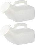 Urinals for Men Thick Firm Portable Urinal, Urine Collection for Hospital, Incontinence, Elderly, Travel Bottle and Emergency 2 Packs-1000ml