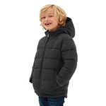 TOG24 Harecroft Boys Winter Coat, Heavy, Quilted Puffer Jacket with Adjustable Hood and Insulated Filling