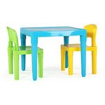 Humble Crew Tot Tutors TC800 Kids Table and 2 Chairs Set, Aqua/Green&Yellow, Toddler