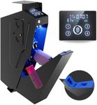 KornerBatl Quick Access Biometric Bedside Gun Safe for handgun, 2 in 1 Mounted Drop Down Nightstand Pistol Safe with Fingerprint & Passcode & Key 3 Ways