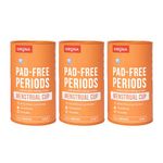 Sirona Reusable Menstrual Cup for Women - Medium Size with Pouch (Pack of 3), Ultra Soft, Odour and Rash Free, No Leakage, Protection for Up to 8-10 Hours, FDA Approved