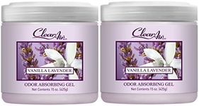 Clear Air Odor Absorber Gel - 15 oz, Pack of 2 - Air Freshener Absorbs and Eliminates Odors in Bathrooms, Cars, Boats, RVs and Pet Areas - Made with Essential Oils - Lavender Vanilla Scent