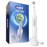 Oral-B Pro 1000 Electric Toothbrush, White, Rechargeable Power Toothbrush with 1 Brush Head