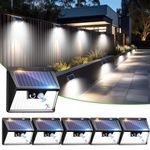 nipify Solar Security Lights Outdoor, 6 Pack Solar Motion Sensor Lights with 140 LED 3 Modes Solar Fence Lights IP65 Waterproof Wireless Durable Solar Powered Wall Lights for Front Door Garden