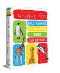 My First 4 In 1 One Wild Animals, Pet and Farm Animals, Birds, Sea Animals: Padded Board Books