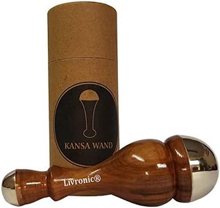 Livronic Face Detox Bronze/Kansa Wand Body and Foot Massager with Wooden Handle for Detoxification and Deep Relaxation Large Kansa Wand 2 in 1 Smaal