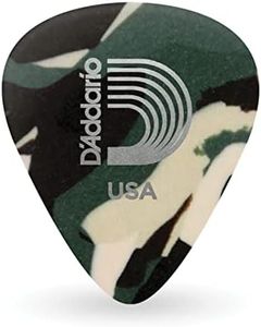 D'Addario Planet Waves Camouflage Celluloid Guitar Picks, 25 pack, Medium