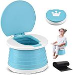 Portable Potty for Toddler Travel Foldable Potty Seat for Toddler Training Toilet for Kids Boys Girls Car Potty On The Go Potty Travel Potty Chair for Camping Park Indoor Outdoor -15PCS Cleaning Bags