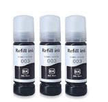 QIMAGE 003 Ink Compatible Refill Ink for Epson L3110, L3150, L3250,L3252 L3115,L3116, L3101,L3210,L3215, L3216,L3151,L3152,L3156,L5190 Printer – Compatible Ink Bottle for Epson 003 Ink (003 3-Black)