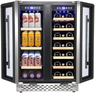 Aprafie Premium Dual Zone Wine and Beverage Refrigerator - 55 Cans, 20 Bottles, Quiet Compressor, 24-Inch Under Counter Fridge for Home Entertaining and Elegant Beverage Storage