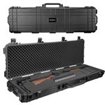 BGHSCA Tactical 53 Inch Hard Rifle Case,Lockable Hard Gun Case with 3 Layers Fully-Protective Foams and Wheels, Waterproof & Crushproof, for Rifles Shotguns, Airsoft Guns