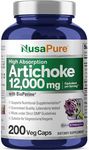 NusaPure Artichoke Extract 12000mg 200 Veggie caps (Non-GMO, Gluten Free, Extract 20:1)