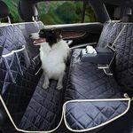 Lassie 4 in 1 Full Coverage Dog Car Floor Hammock,100% Waterproof Dog Car Seat Covers for Back Seat with Mesh Window,Universal Size Backseat Bench Protector for Cars, SUVs and Trucks