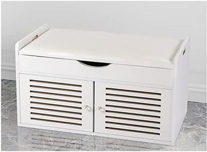 Shoe Storage Bench White - Storage Organiser Rack Wooden Cupboard