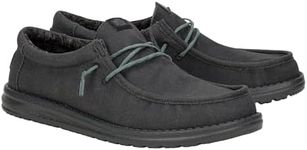 Hey Dude Men Wally Waxed Canvas Black 10 Medium