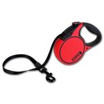 KONG Retractable Terrain Dog Leash for Large Dogs Upto 50kgs, Durable, Reflective, Tangle-Free, Safety Lock, Ergonomic Soft Grip Handle for Pet Hiking, Walks, Training, Red, Large - 16ft/5m