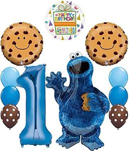 New! Sesame Street Cookie Monsters 1st Birthday Party Supplies and Balloon Decorations