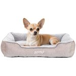 JOYELF Dog Bed Washable Calming Pet Bed, Anti Anxiety Cat Bed & Sofa, Cute Plush Pet Bed for Small Dog and Cat - Small Rectangle