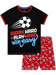 Harry Bear Boys Football Short Pyjamas Black Age 12 to 13 Years