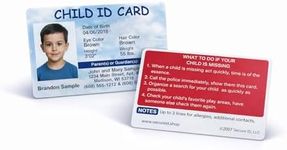 Kids Emergency ID Card with Photo - Child Safety Contact Card for School Daycare Travel - Waterproof Medical Alert Cards (Pack of 2)