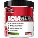 Evlution Nutrition BCAA5000 Powder - EVL BCAA Pre Workout Powder for Sustainable Energy and Mental Focus plus Post Workout Recovery Support (30 Servings) - Cherry Limeade