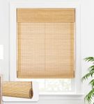 LazBlinds Cordless Bamboo Blinds, Bamboo Roll Up Shades for Windows, Light Filtering Wood Window Blinds, Bamboo Roller Shades for Indoor Home- Blinds Size: 35 1/5'' W x 72'' H, Carbonized