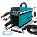 TTAMPLAR MIG Welder,110V&220V 4 in 1 Flux MIG/Solid Wire/Stick/Lift TIG 135D Gas/Gasless Inverter Multi-Process, Dual Voltage Flux Core Wire Portable IGBT Welding Machine