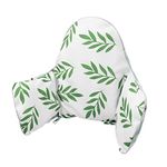 Kocpudu High Chair Cushion, Type Cover Pad, Highchair Cushion for IKEA Antilop Highchair, Exquisite Edge Banding, Built-in Inflatable Cushion,Baby Sitting More Comfortable (Green Leaves Pattern)