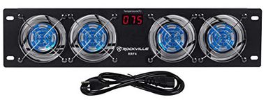 Rockville RRF4 19" Rack Mount 4 Fan Cooling System with LED Temperature Display