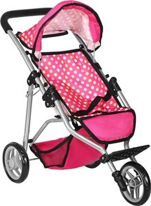 Fash N Kolor - Baby Doll Stroller with Adjustable Canopy & Toy Storage Basket - Foldable Baby Stroller for Pretend Play
