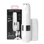 MORTON DAVIES Epilator Face Mini Hair Remover, Electric Facial Hair Remover for Women, Quick, Instant, Gentle, Painless, Smooth Skin, Glow On-The-Go, with Smartlight, for Upper Lips, Chin, Cheeks, Peach Fuzz Epilator (White)