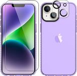 ROYBENS Neon Clear Case for iPhone with Camera Lens Protector + Screen Protector, Cute Vibrant Phone Case for Women, Soft Silicone Cover Shockproof Protective Cases for iPhone 6.1"