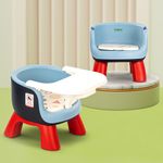 Baybee Creto Baby Booster Chair for Feeding | Portable Dining Chair for Baby with Removable Cushion Pad & Food Tray | Baby Booster Seat | Infant Sitting Chairs for Kids 6 Months to 3 Years (Blue)