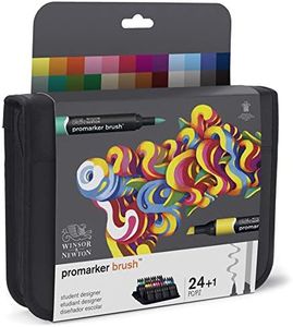 Winsor & Newton, Promarker Brush, Student Designer Wallet, Set of 24, Alcohol Based Dual Tip Markers