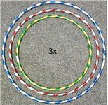 GAX Glitter Hula Hoops 3x - Multicolour Sporting Good - Weight Loss Games - Fitness Activity Hula Hoops - Exercise Hula Hoops for Unisex Kids & Adults - Sports Dance Rings in Small, Medium & Large