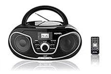 Roxel RCD-S70BT Portable Boombox CD Player with Remote Control, FM Radio, USB MP3 Playback, 3.5mm AUX Input, Headphone Jack, LED Display Wireless Music Streaming(Black)