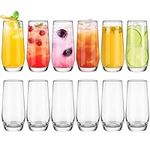 Highball Glasses Set of 12, 18 oz Drinking Glasses, Suitable for Glasses for Wine, Iced Tea Glasses, Mojito Kit, Cocktails, Drinks, Office, Parties, Weddings and Gifts