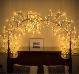 Ciskotu Twig String Lights for Bedroom, Lighted Willow Tree Vine Fairy Lights Plug in Powered,144 Warm White LED Twig Tree with Lights for Wall Indoor Bedroom Living Room Home Christmas Décor(2 packs)