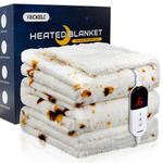 TECKELE Heated Blanket Throw with Funny Pattern 50"x60",Electric Blanket with 6 Heating Levels & 4 Hours Timer Stop Heating,Machine Washable Heating Blanket,Soft Electric Blanket Throw for Home Office