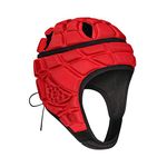 DGYAO Rugby Headguard, Kids Boys Protective Headgear, Padded Gear Helmet For Head Protection Red YM