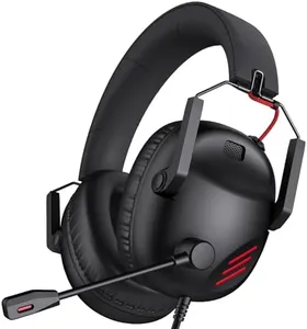 KAPEYDESI CM7007 Gaming Headset for Xbox Series X|S, Xbox, PS5, PS4, PC, Switch, Gaming Headphones with Noise Canceling Microphone, Folding Design, 50MM Dynamic Drivers, 3.5MM Audio Jack, Black Red