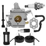 Anxingo MS170 Carburetor Replacement for Stihl MS180 017 018 MS170C MS180C Chainsaw C1Q-S57A C1Q-S57B 1130-120-0603 Carb with Fuel Filter Fuel Line Spark Plug