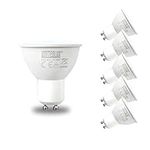 UNITEDLUX GU10 LED Light Bulbs 5W, 45W Halogen Bulb Equivalent, 450lm 3000k Warm White, Track Spotlight Bulb Wide Angle Frosted Recessed Lighting for Living Room Bedroom Kitchen Bathroom, 6Pack