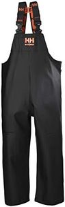 Helly-Hansen Workwear Storm Waterproof Bib Pants for Men Made from Heavy-Duty Breathable PVC-Coated Polyester for Mobility, Black - Medium