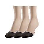 Gold Toe Women's Little Black Sock Non-Slip Short Padded Liner, 3-Pairs, Black, Medium