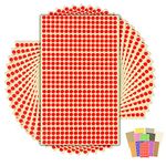 7,140 x RED Sticky Dots - 6mm - Round Colour Coding Dot Stickers - 15 Sheets