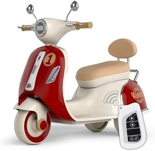 kidsROAR Electric Bike for Kids, Battery Operated Vintage Scooter for Girls and Boys with Music Wide Seat, Safe Bike for Kid, Ages 2-6 Years, Stylish & Fun Design (Red)